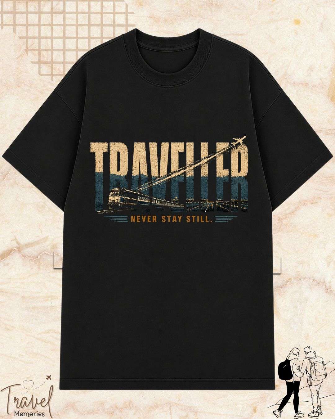 Vintage Travel Vibes Cotton Tshirt Billien LLC 