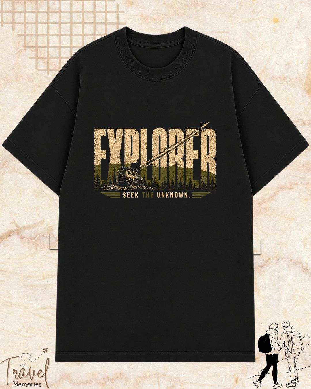 Vintage Travel Vibes Cotton Tshirt Billien LLC 