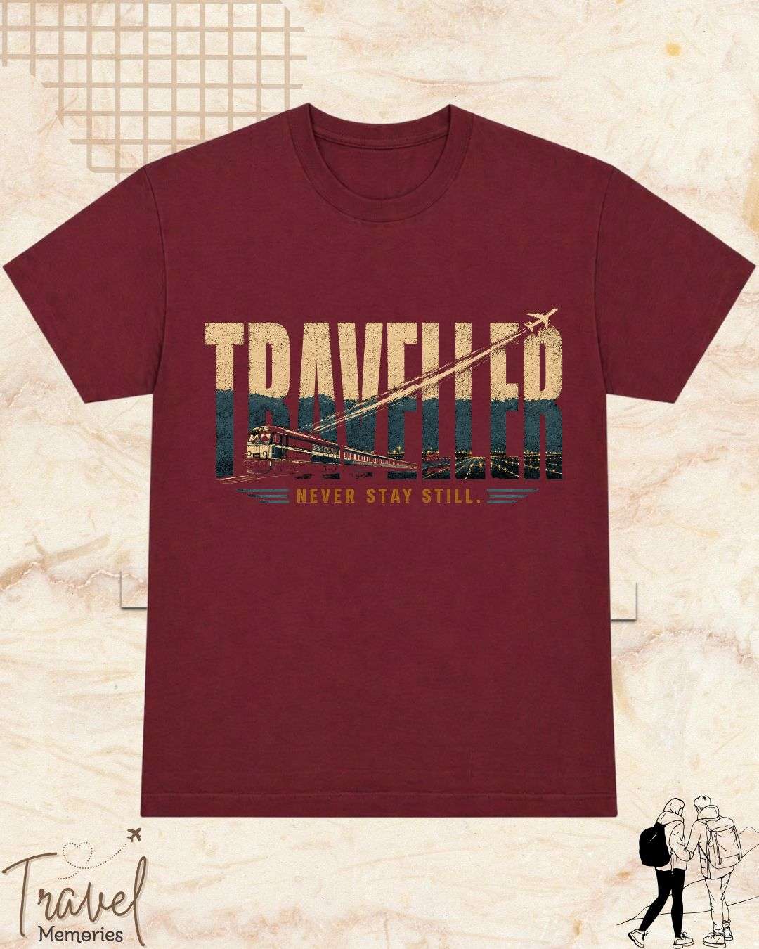 Vintage Travel Vibes Cotton Tshirt Billien LLC 