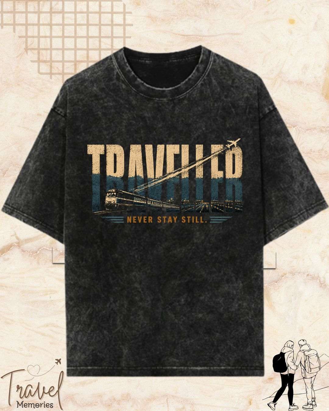 Vintage Travel Vibes Cotton Tshirt