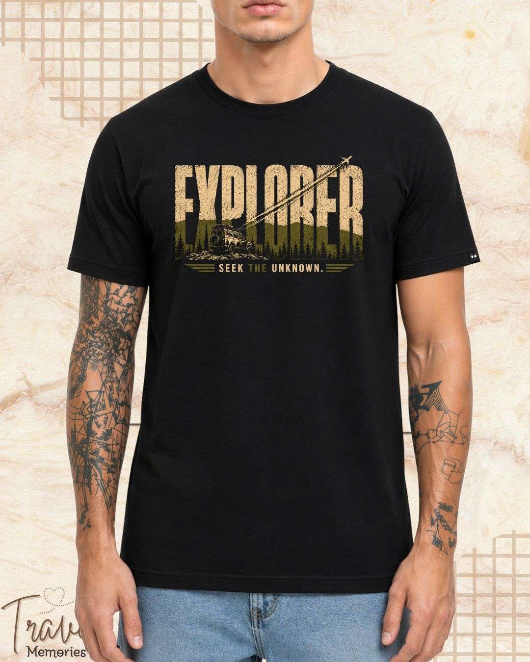 Vintage Travel Vibes Cotton Tshirt Swiftsoul 
