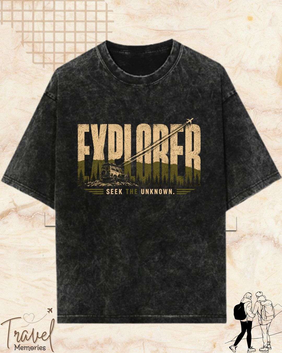 Vintage Travel Vibes Cotton Tshirt Swiftsoul 
