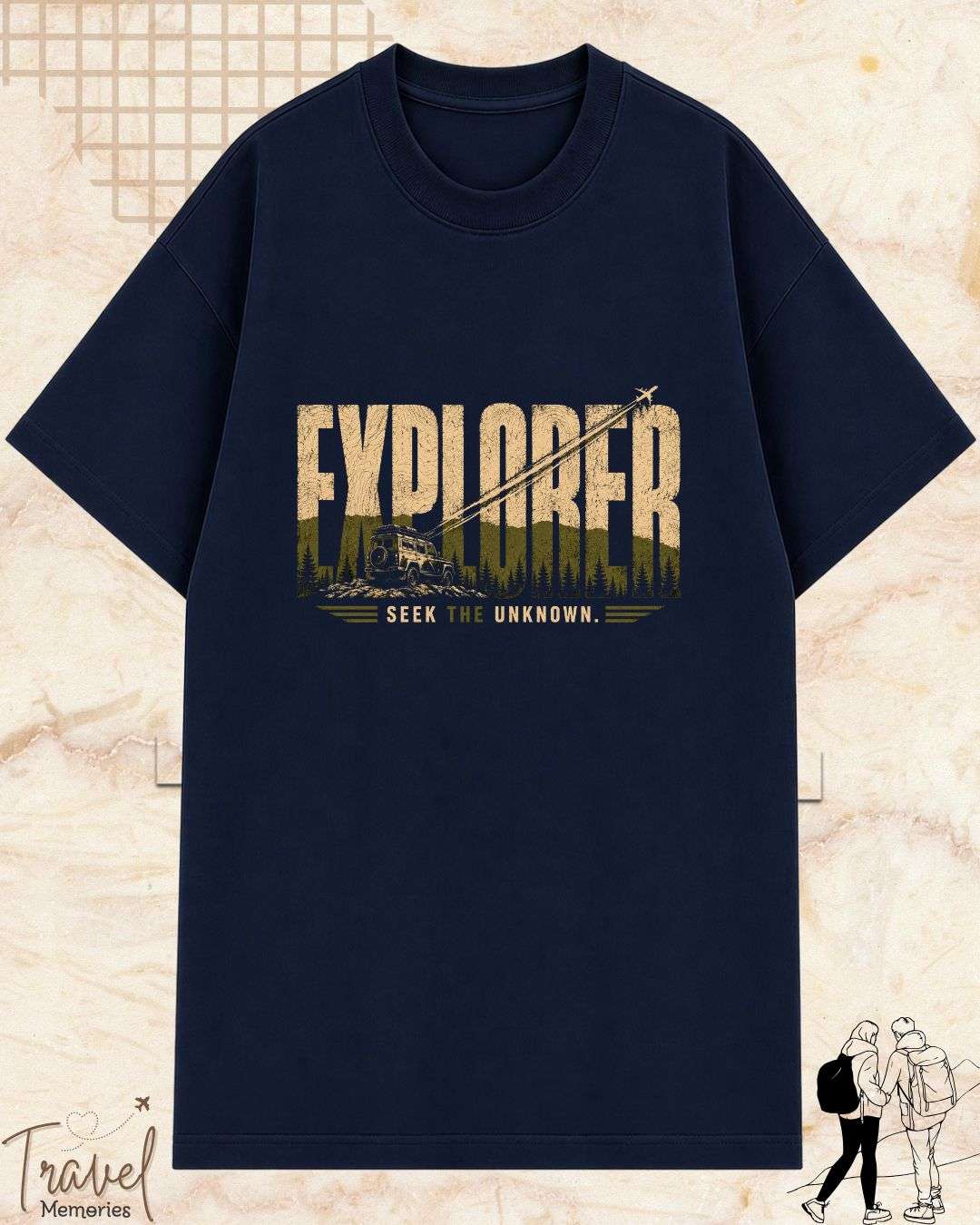 Vintage Travel Vibes Cotton Tshirt Swiftsoul 