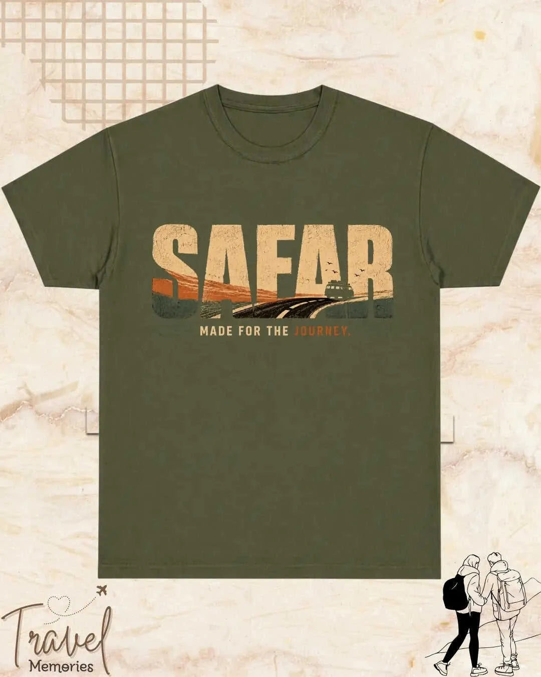 Vintage Travel Vibes Cotton Tshirt Swiftsoul