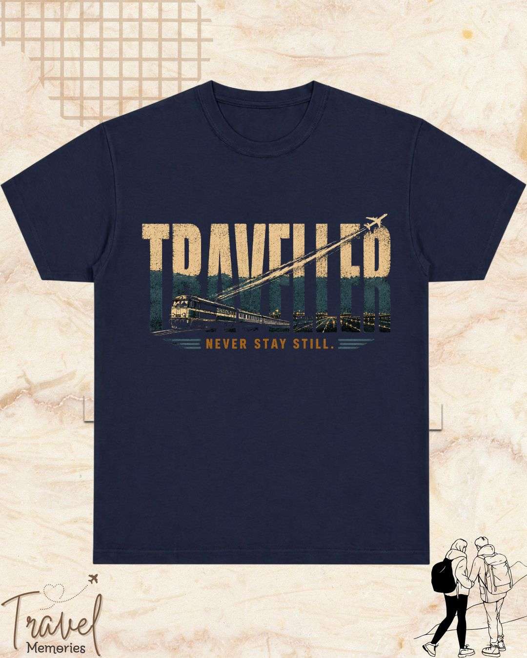 Vintage Travel Vibes Cotton Tshirt Swiftsoul 