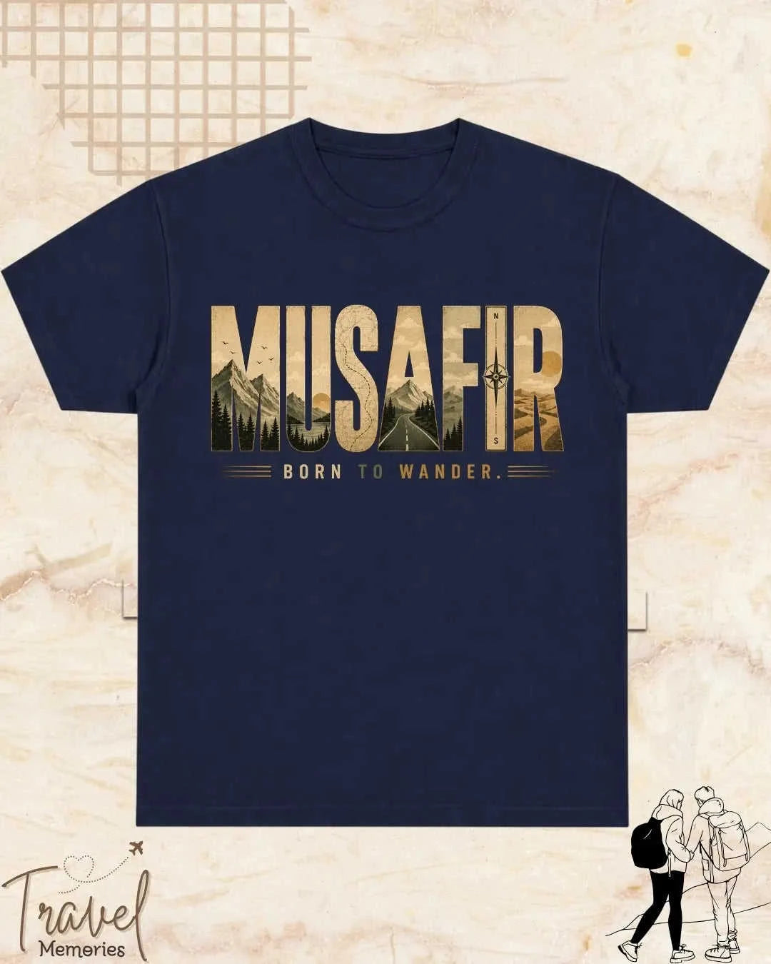 Vintage Travel Vibes Cotton Tshirt Swiftsoul