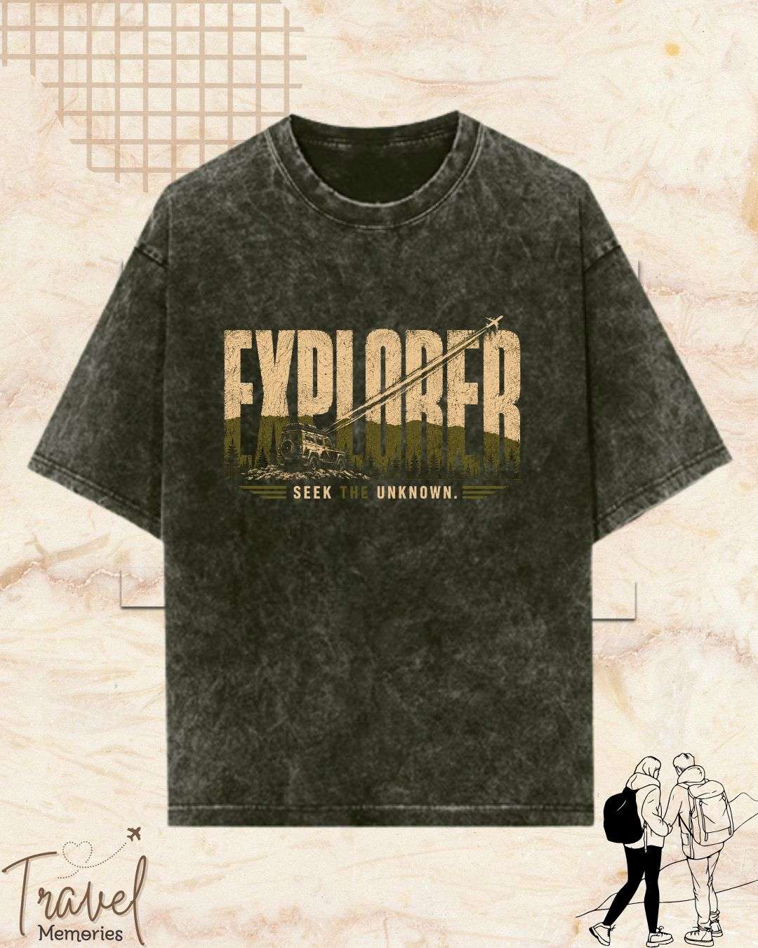 Vintage Travel Vibes Cotton Tshirt Swiftsoul 