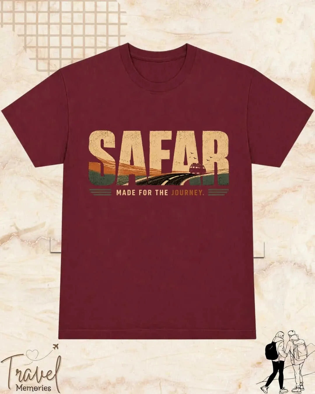 Vintage Travel Vibes Cotton Tshirt Swiftsoul