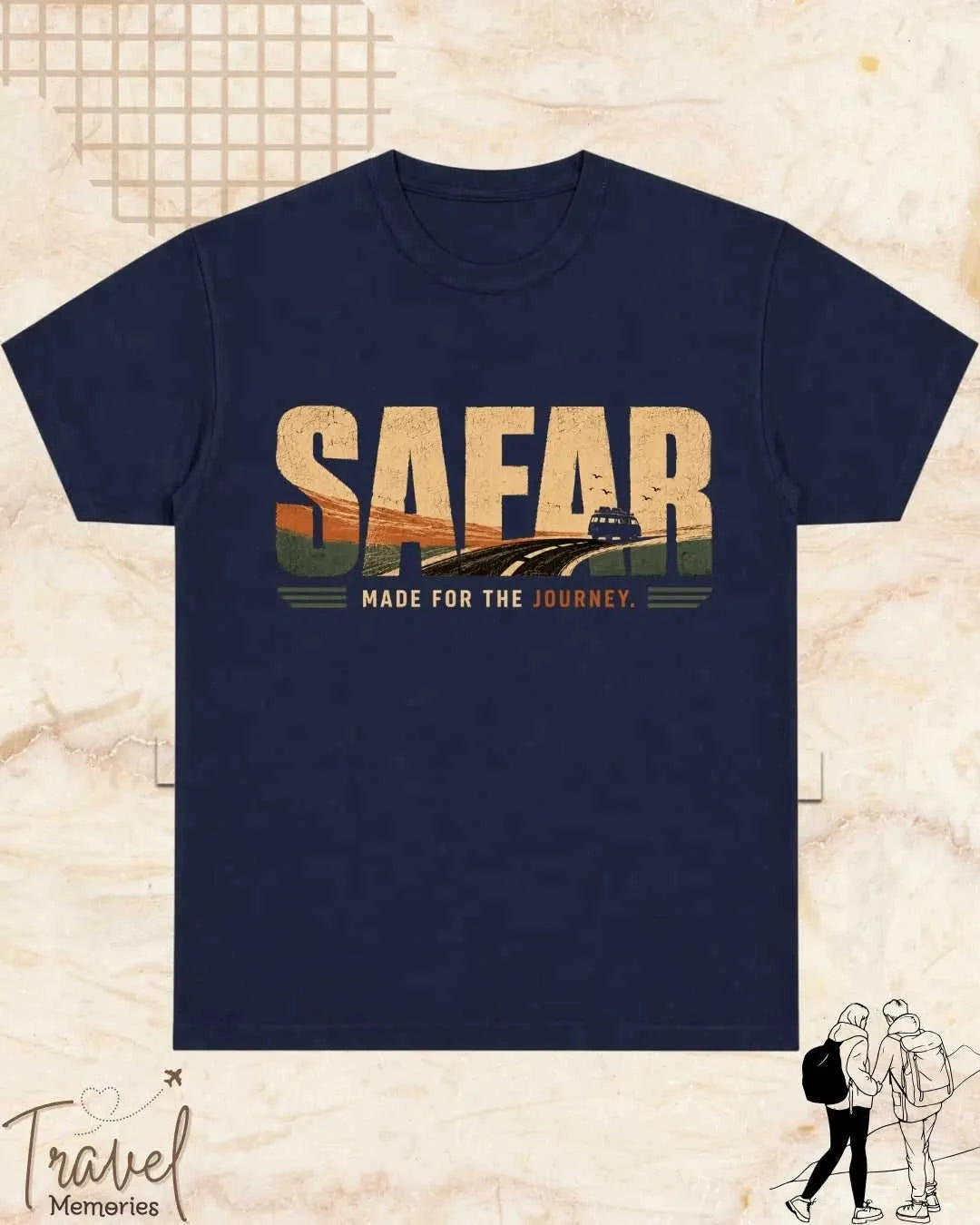 Vintage Travel Vibes Cotton Tshirt Swiftsoul