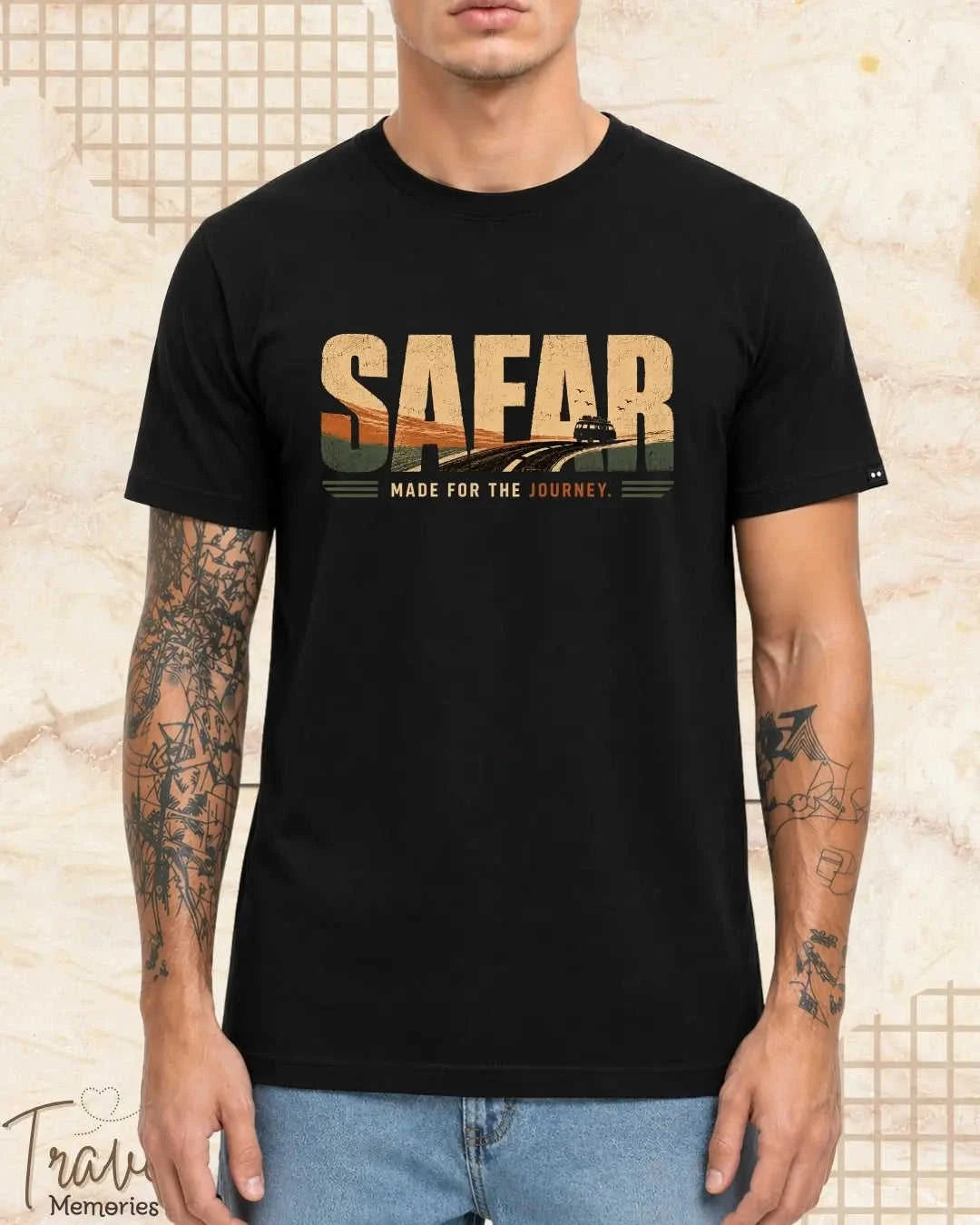 Vintage Travel Vibes Cotton Tshirt Swiftsoul