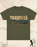 Vintage Travel Vibes Cotton Tshirt Swiftsoul 