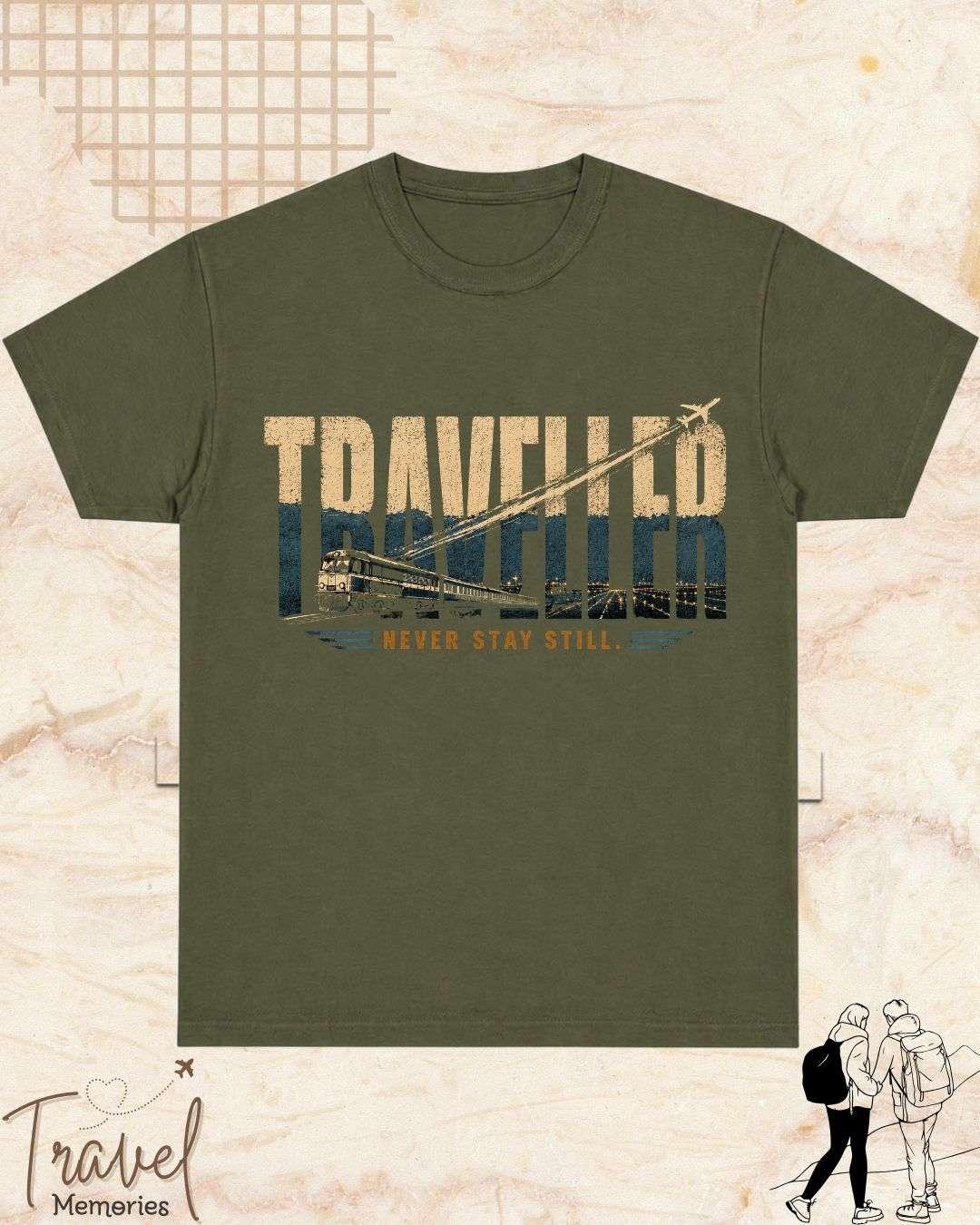 Vintage Travel Vibes Cotton Tshirt Swiftsoul 