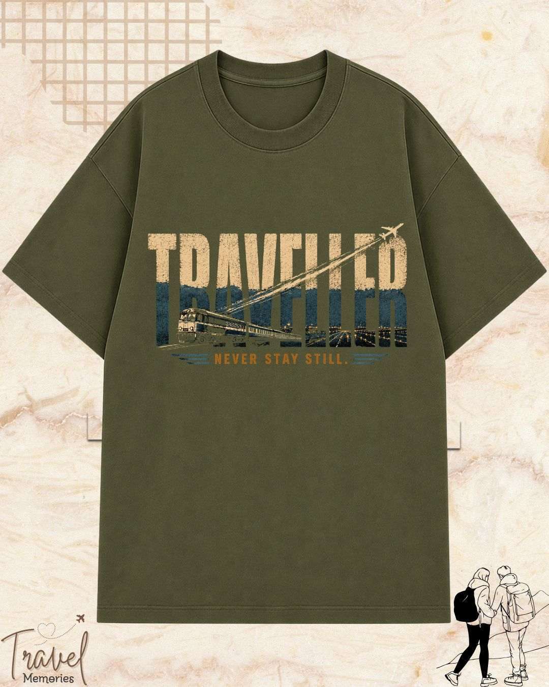 Vintage Travel Vibes Cotton Tshirt