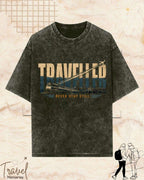 Vintage Travel Vibes Cotton Tshirt Swiftsoul 