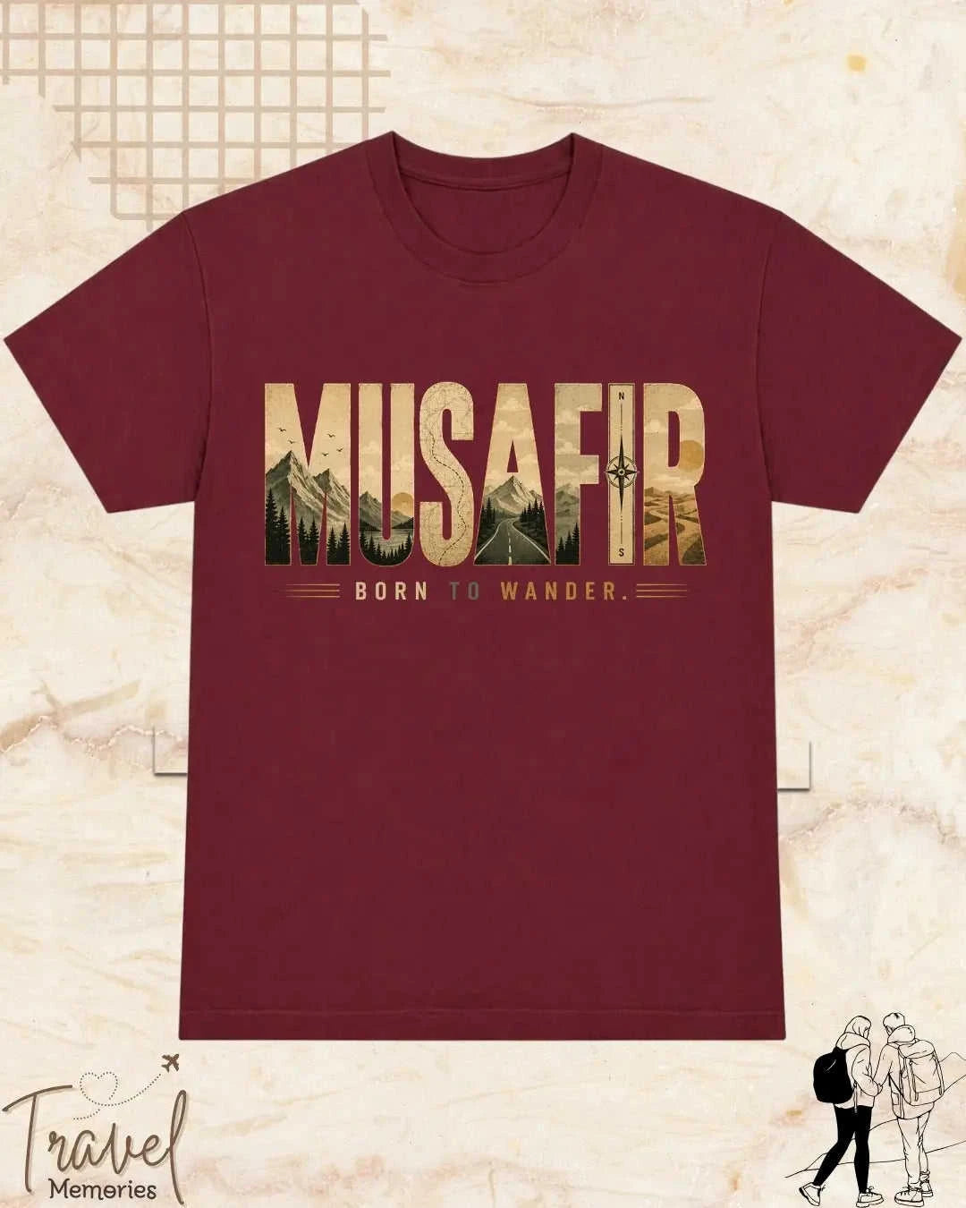 Vintage Travel Vibes Cotton Tshirt Swiftsoul