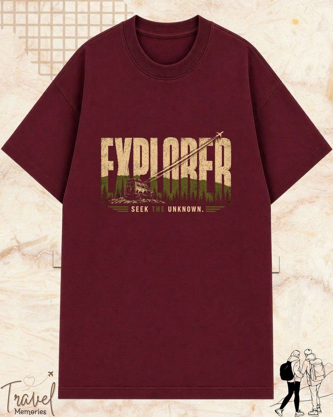 Vintage Travel Vibes Cotton Tshirt Swiftsoul 