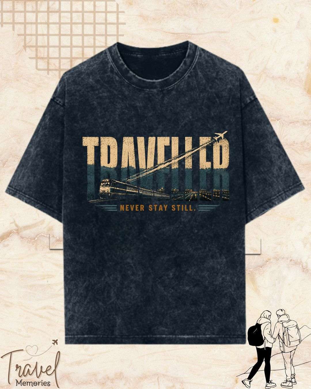 Vintage Travel Vibes Cotton Tshirt