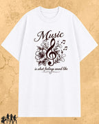 White Music Is What Feelings Sound Like Cotton Tshirt Billien LLC 