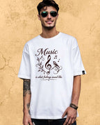 White Music Is What Feelings Sound Like Cotton Tshirt Billien LLC 
