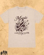 White Music Is What Feelings Sound Like Cotton Tshirt Billien LLC 