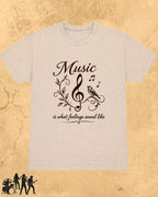 White Music Is What Feelings Sound Like Cotton Tshirt Swiftsoul 