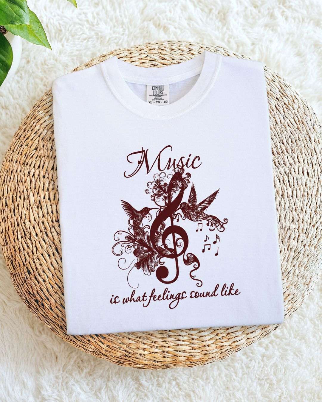 White Music Is What Feelings Sound Like Cotton Tshirt