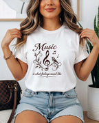 White Music Is What Feelings Sound Like Cotton Tshirt Swiftsoul 