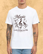 White Music Is What Feelings Sound Like Cotton Tshirt Swiftsoul 