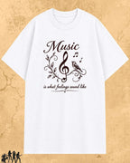 White Music Is What Feelings Sound Like Cotton Tshirt Swiftsoul 