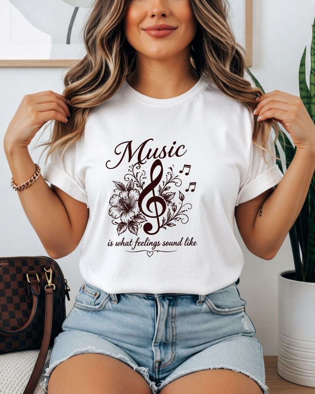 White Music Is What Feelings Sound Like Cotton Tshirt Swiftsoul 