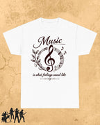 White Music Is What Feelings Sound Like Cotton Tshirt Swiftsoul 