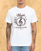 White Music Is What Feelings Sound Like Cotton Tshirt Swiftsoul 