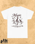 White Music Is What Feelings Sound Like Cotton Tshirt Swiftsoul 
