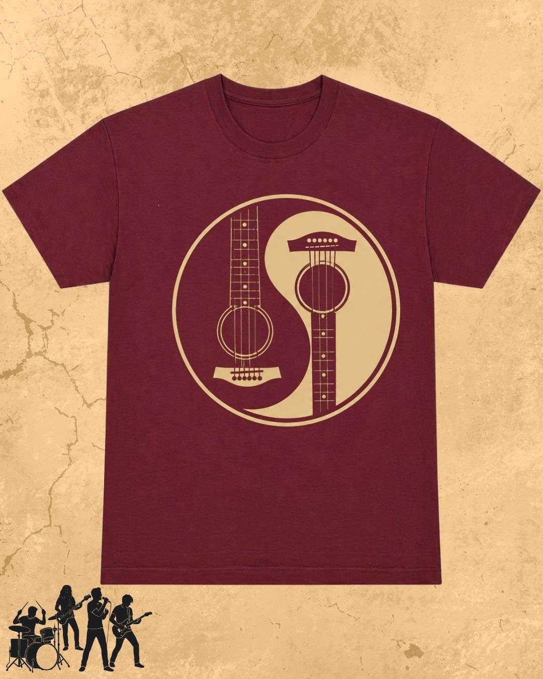 Yin Yang Guitar Cotton Tshirt Billien LLC 