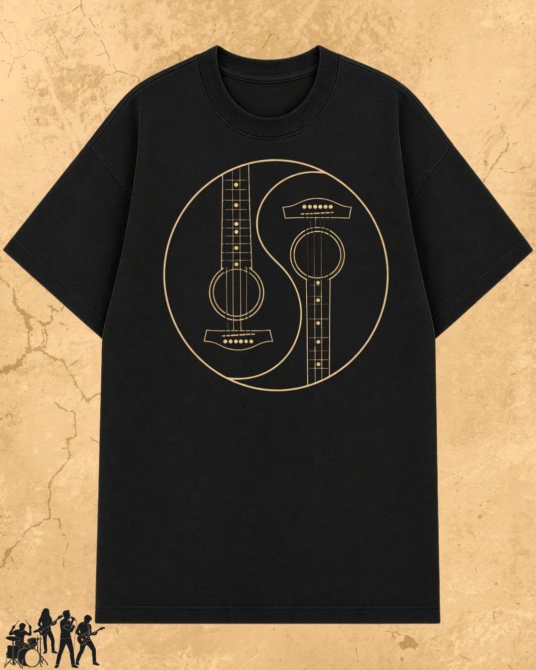 Yin Yang Guitar Cotton Tshirt Billien LLC 